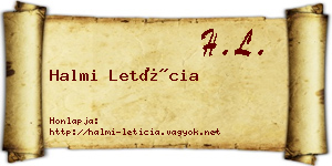 Halmi Letícia névjegykártya